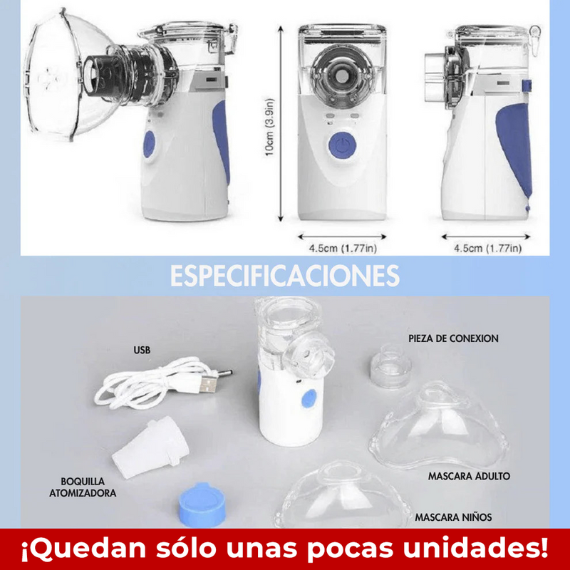 NEBULIZADOR PORTÁTIL ULTRASÓNICO 🫁 MESH AIRCARE PRO®️